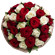 bouquet of red and white roses. Ekaterinburg