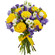 bouquet of yellow roses and irises. Ekaterinburg
