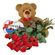 red roses with teddy and chocolates. Ekaterinburg