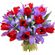 bouquet of tulips and irises. Ekaterinburg